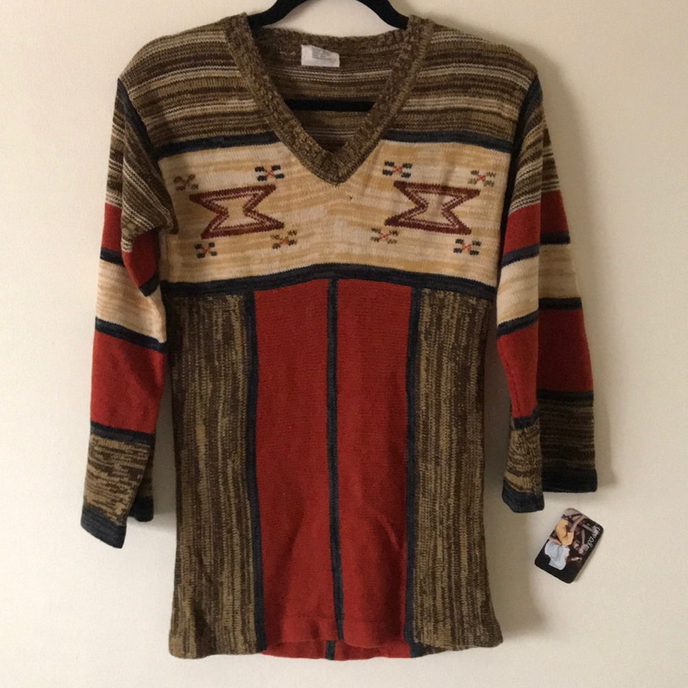 Brown & Orange Acrylic Sweater